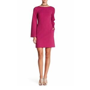Donna Morgan Raspberry Knit Dress | Size 14 | NEW | Split Sleeves & Back Cutout